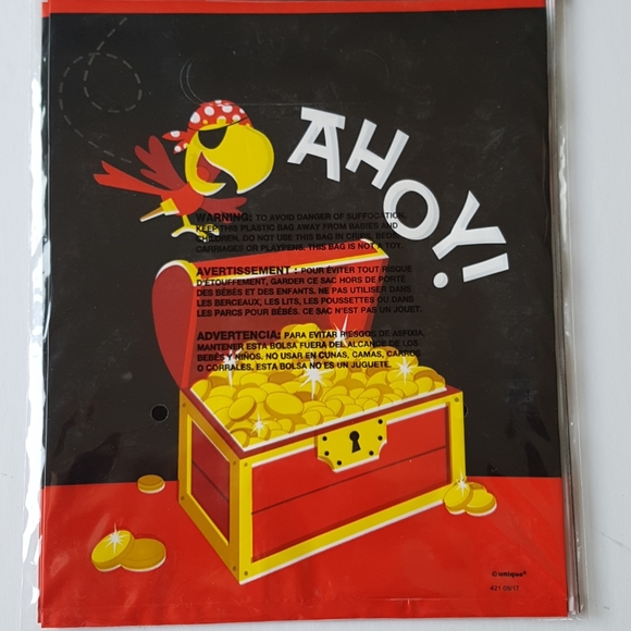 8 pcs Pirate Ahoy! Loot Bags Favor Bags Treat Bags 7.25"x9" inches - Picture 2 of 3